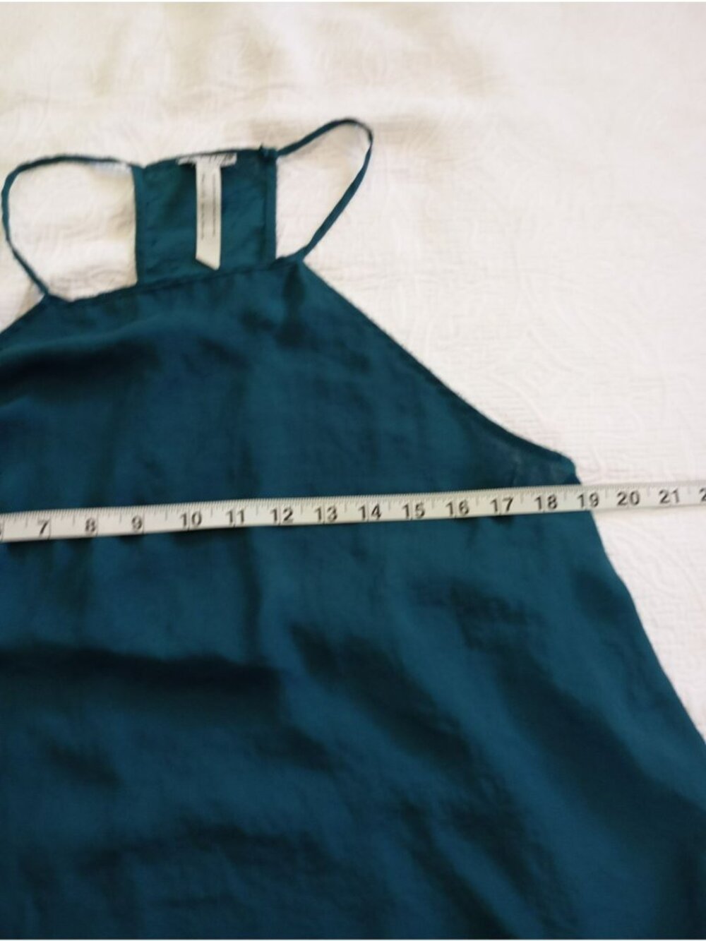 Free People Intimately Teal Strappy Ruffle Mini Dress Sleeveless Size M - Picture 7 of 9